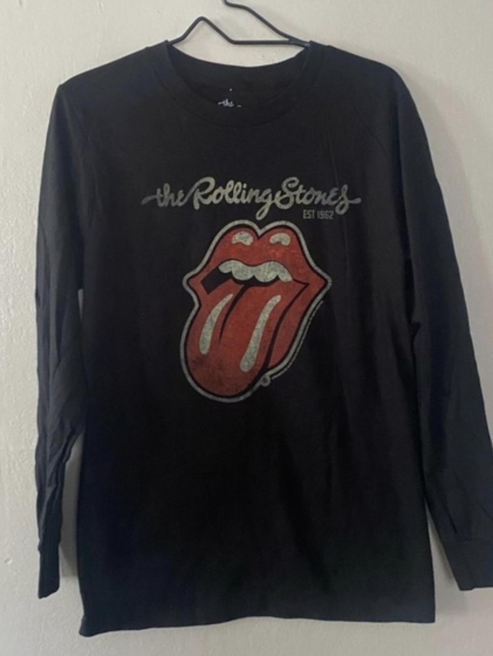 The Rolling Stones Black Graphic T Shirt Long Sleeves Women’s Size Medium NEW